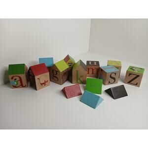 Skip Hop Alphabet Zoo ABC Wooden Blocks Whimsical Colorful 14 PC Set Complete